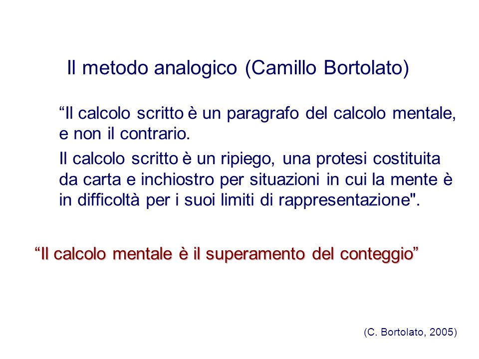 Il metodo analogico (Camillo Bortolato)