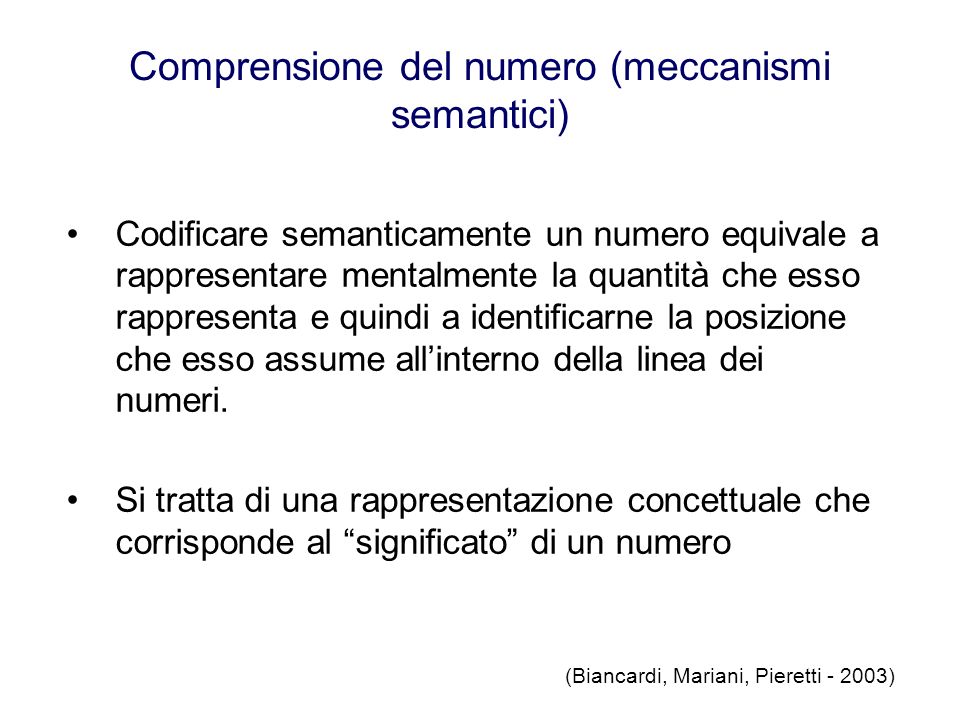 Comprensione del numero (meccanismi semantici)