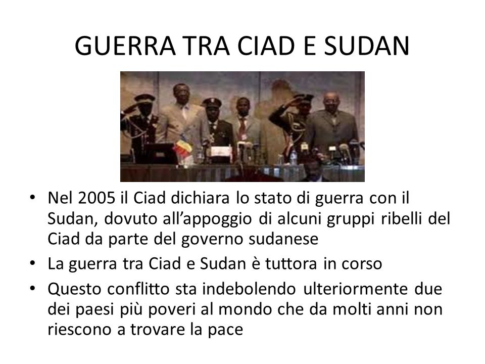 GUERRA TRA CIAD E SUDAN