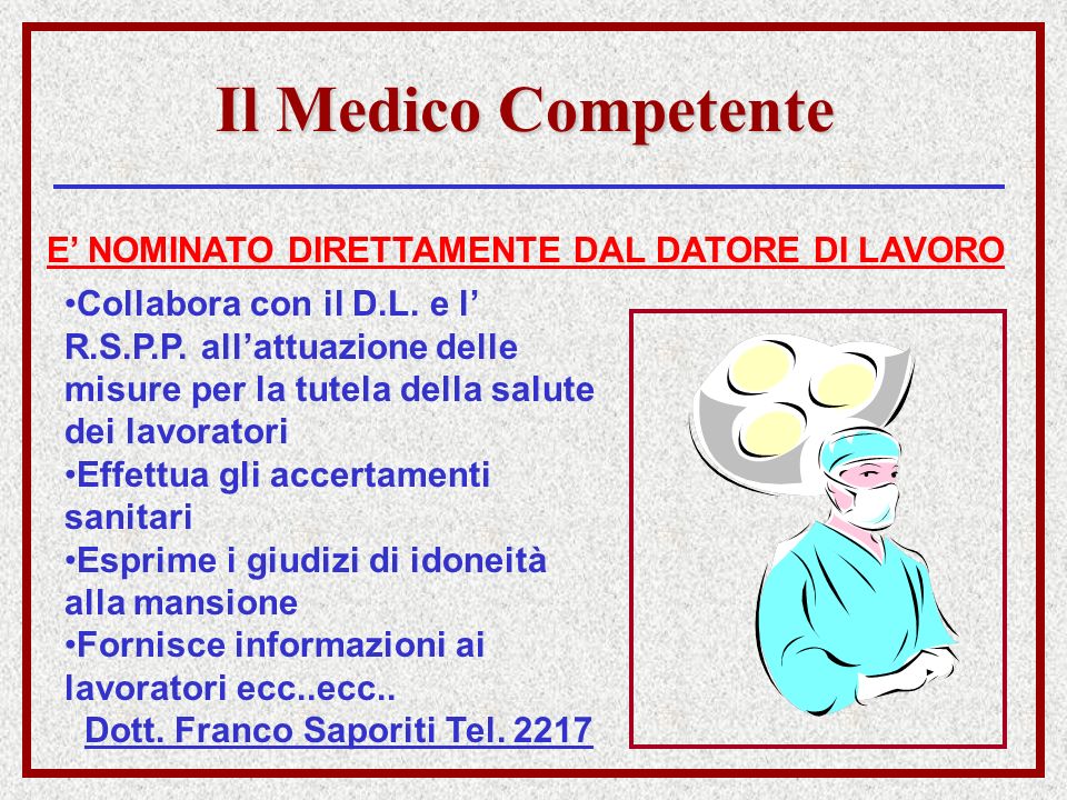 Dott. Franco Saporiti Tel. 2217