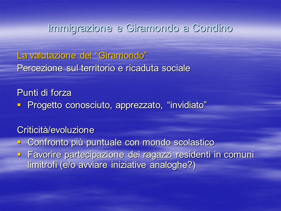 Immigrazione e Giramondo a Condino