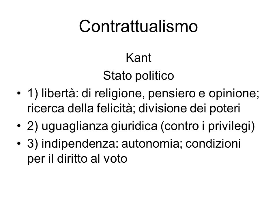 Contrattualismo Kant Stato politico