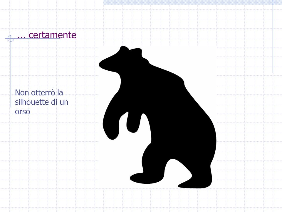 ... certamente Non otterrò la silhouette di un orso