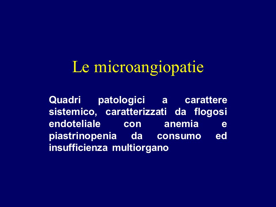 Le microangiopatie