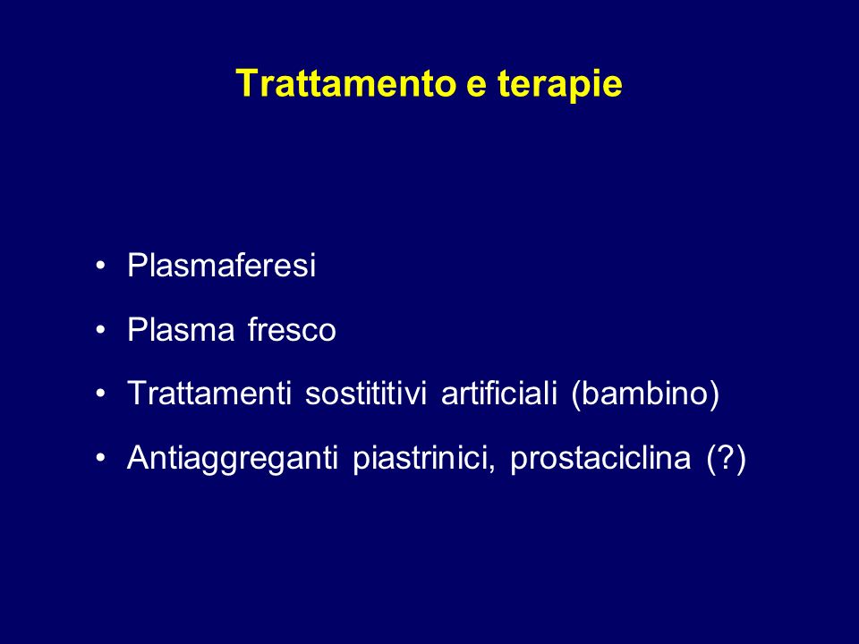 Trattamento e terapie Plasmaferesi Plasma fresco