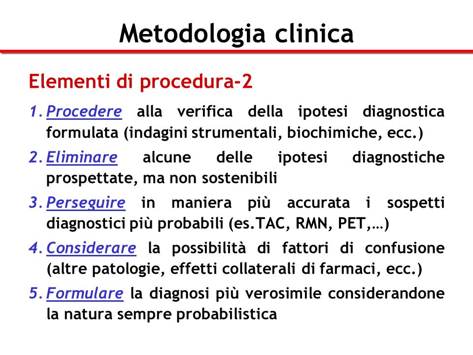 Metodologia clinica Elementi di procedura-2