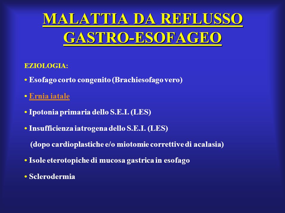 MALATTIA DA REFLUSSO GASTRO-ESOFAGEO