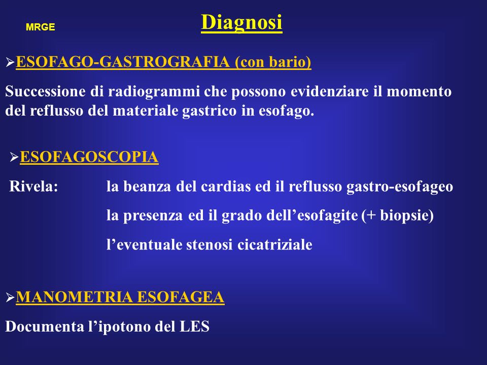 Diagnosi ESOFAGO-GASTROGRAFIA (con bario)