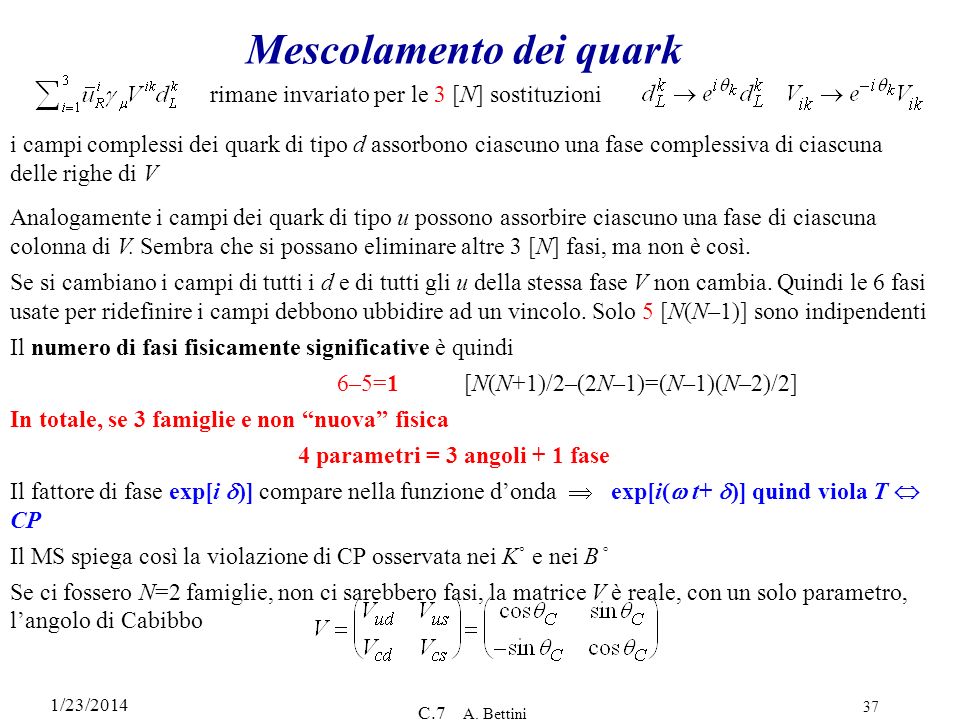 Mescolamento dei quark