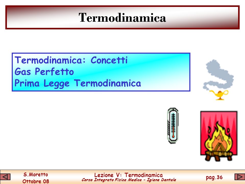Termodinamica Termodinamica: Concetti Gas Perfetto