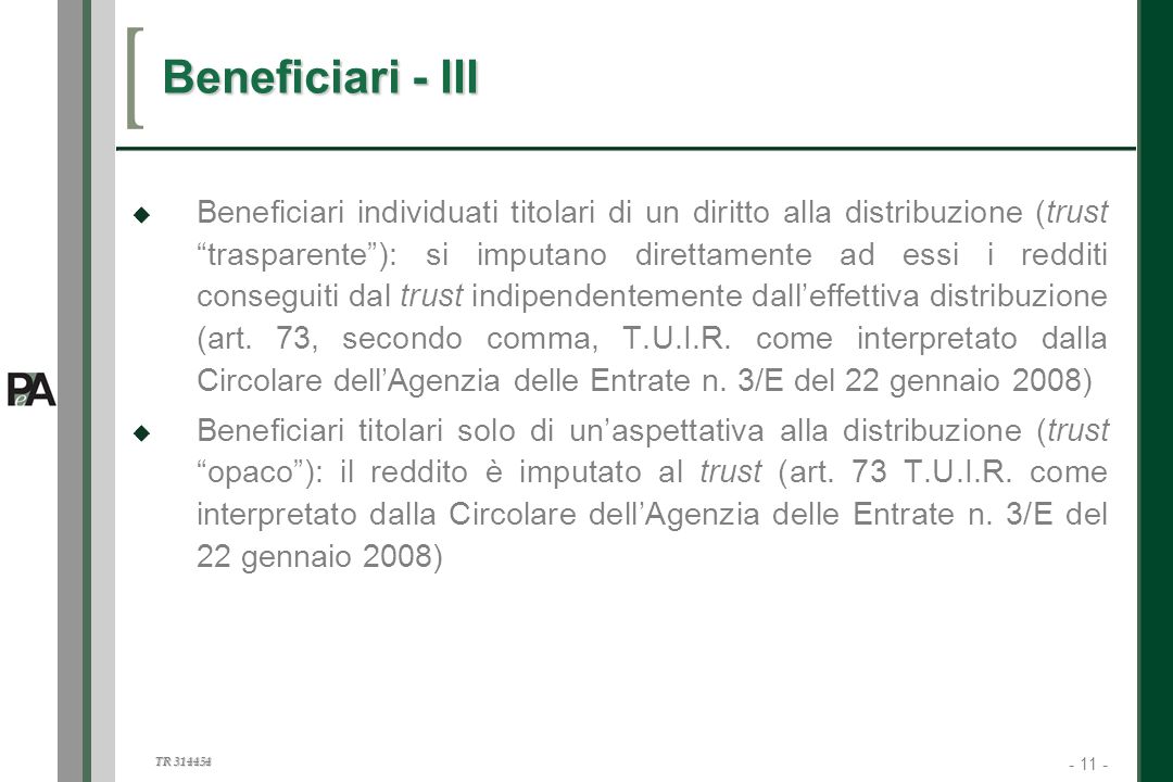 Beneficiari - III