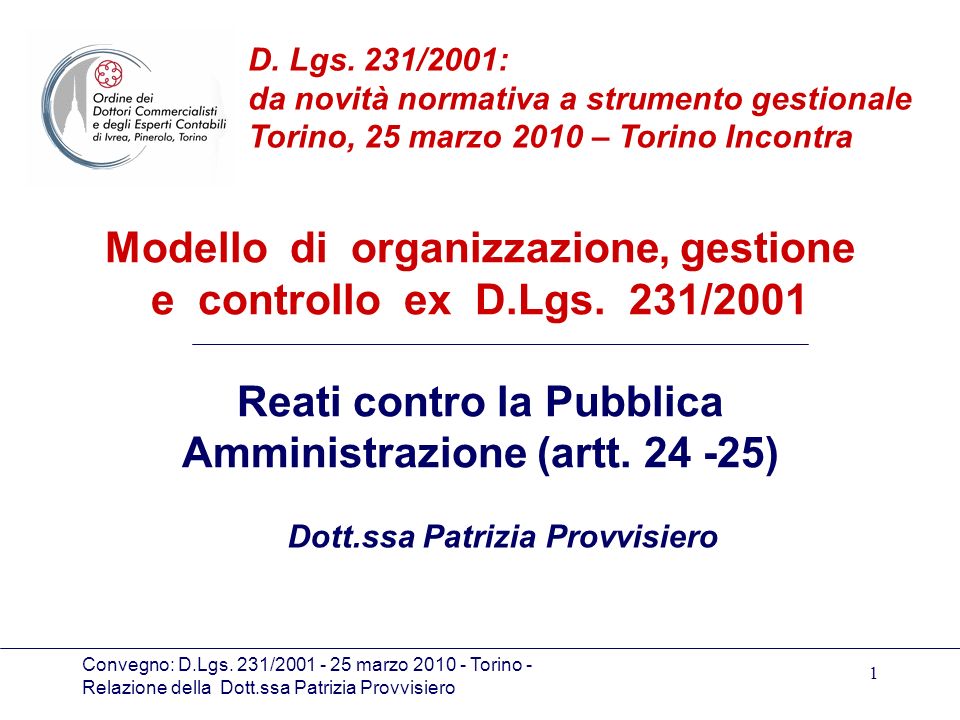 Modello di organizzazione, gestione e controllo ex D.Lgs. 231/2001