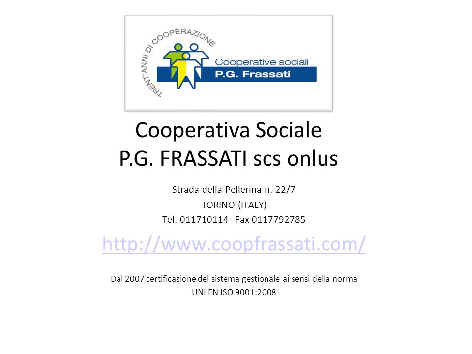 Cooperativa Sociale P.G. FRASSATI scs onlus