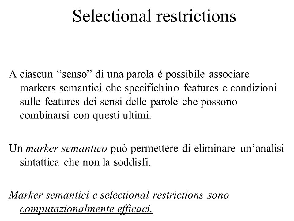 Selectional restrictions