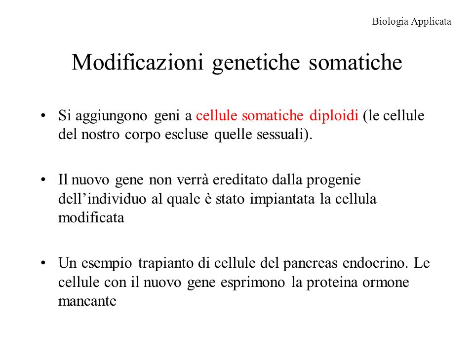 Modificazioni genetiche somatiche