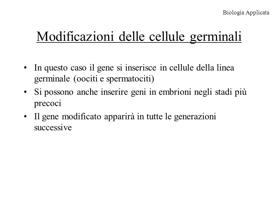 Modificazioni delle cellule germinali