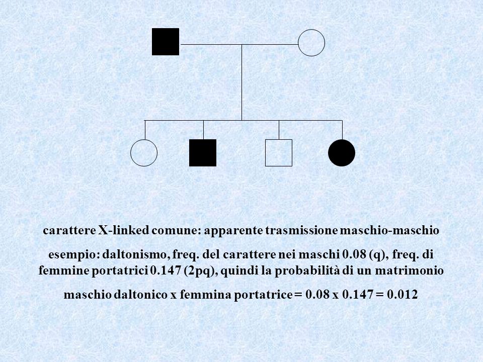 carattere X-linked comune: apparente trasmissione maschio-maschio