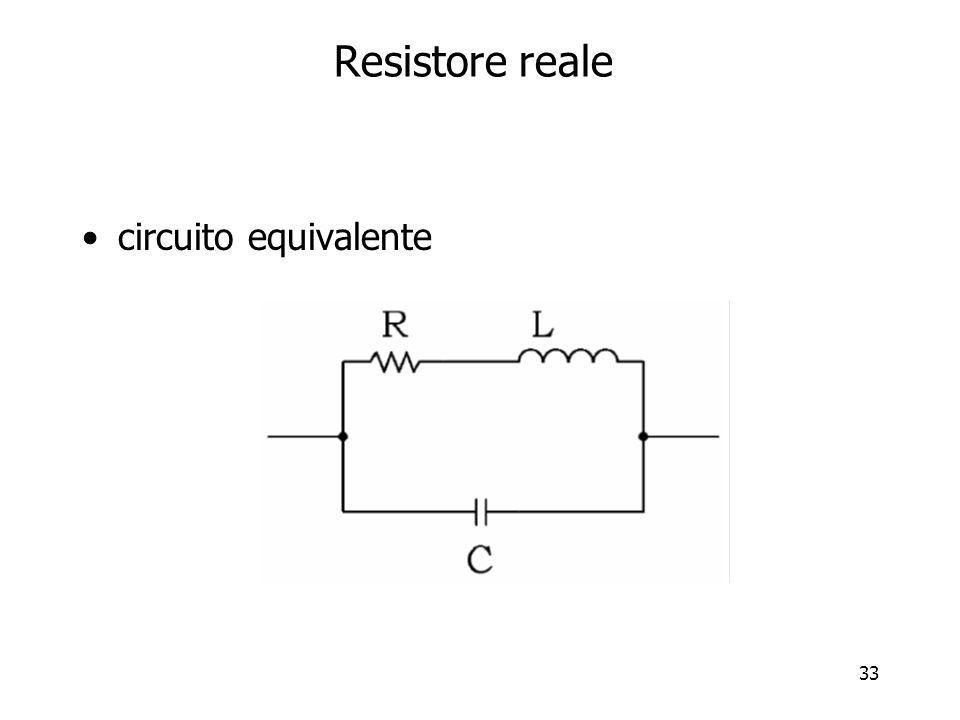 Resistore reale circuito equivalente