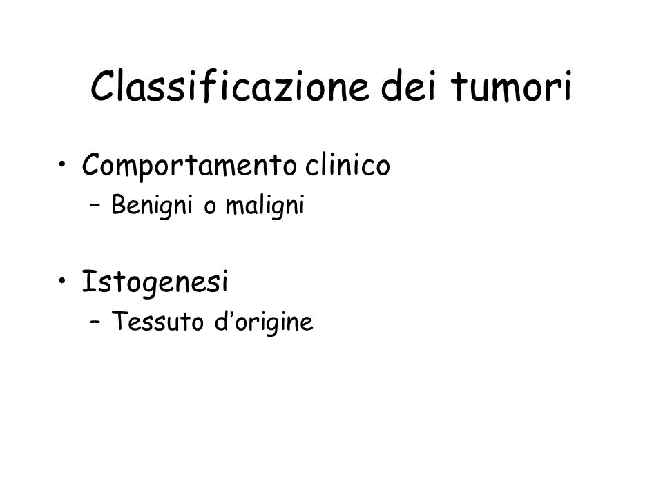 Classificazione dei tumori