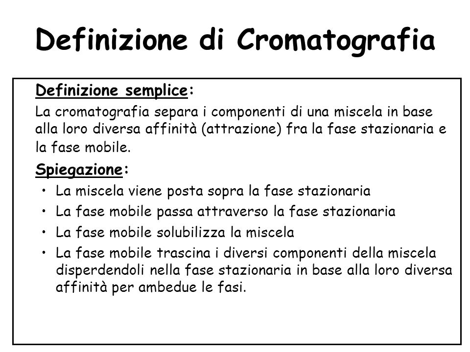 Definizione di Cromatografia