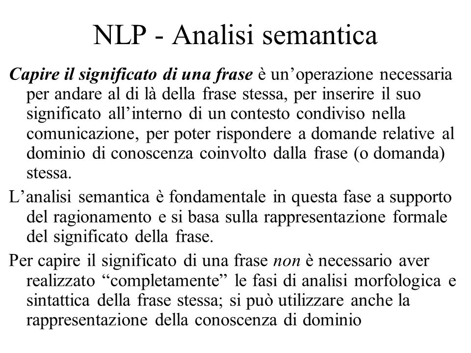 NLP - Analisi semantica