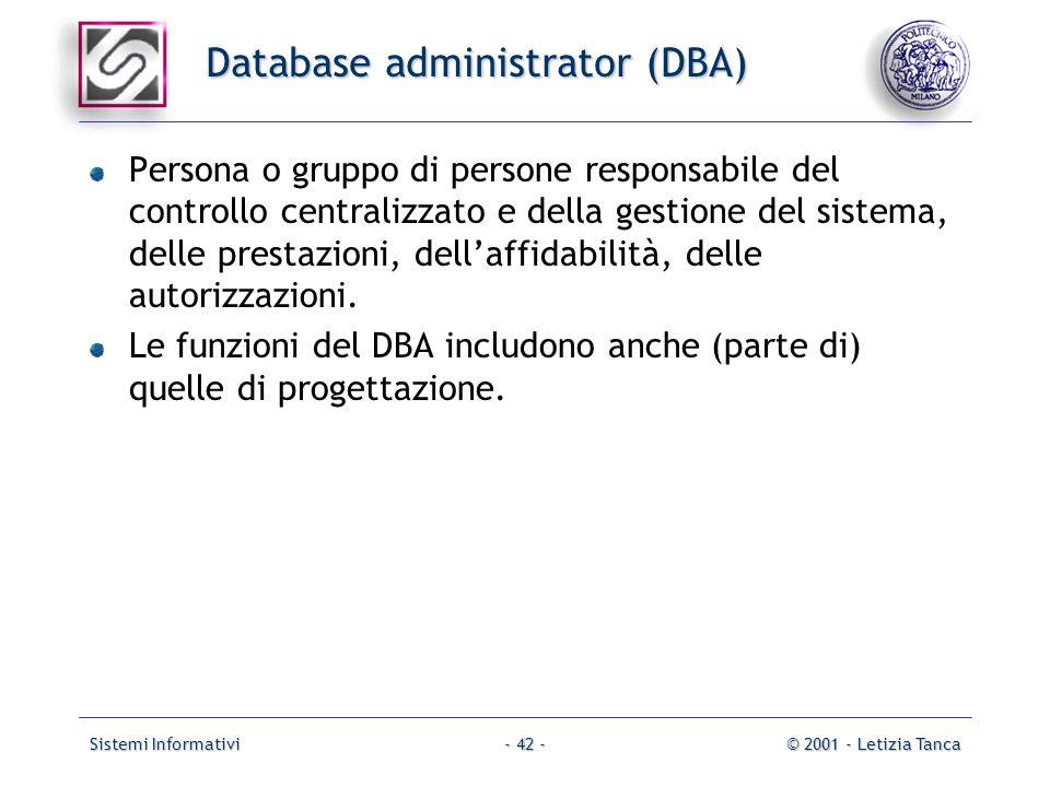 Database administrator (DBA)