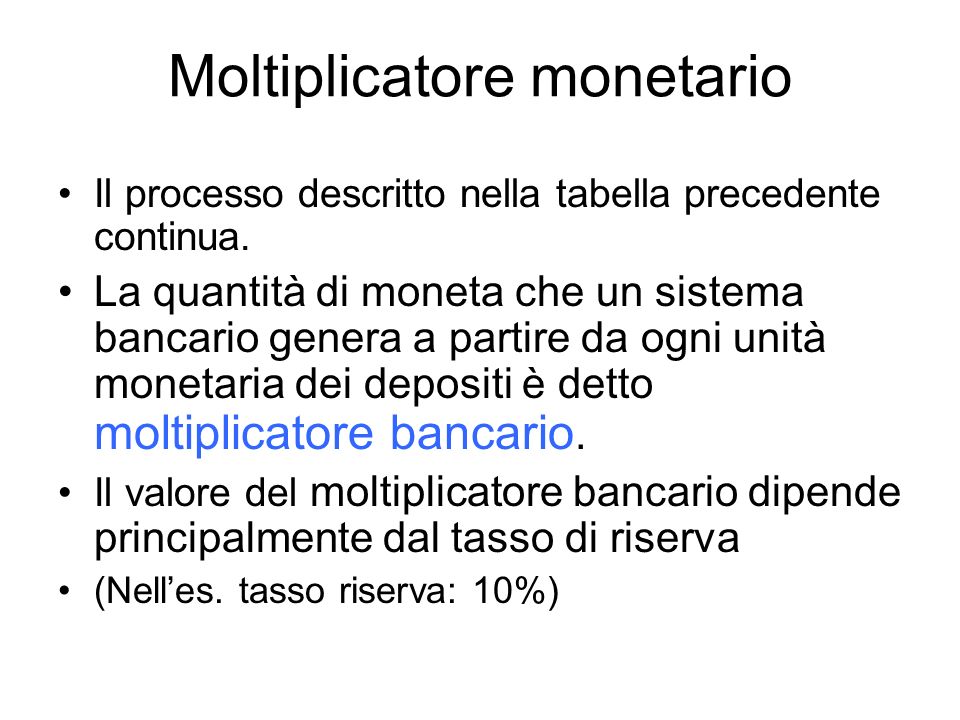 Moltiplicatore monetario