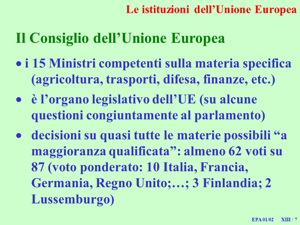 Le istituzioni dell’Unione Europea