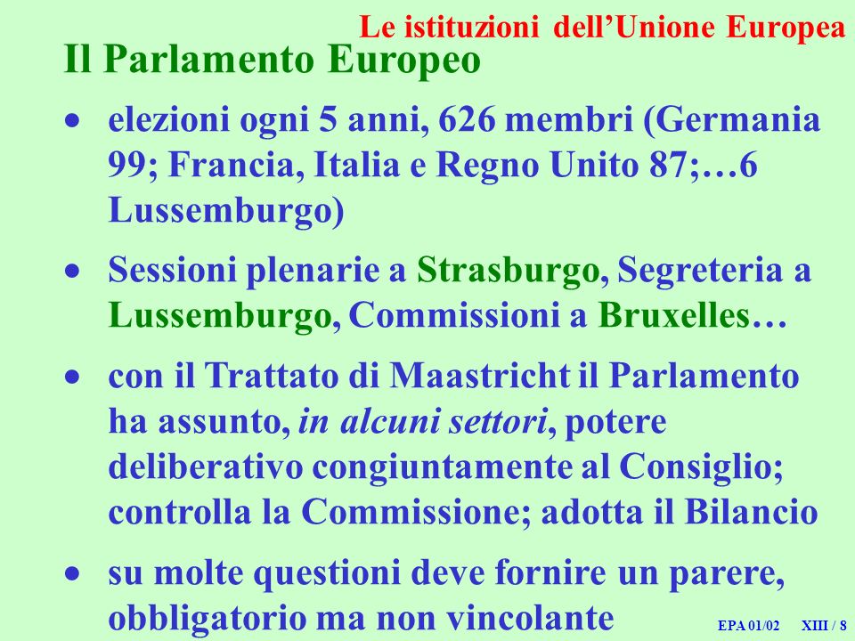 Le istituzioni dell’Unione Europea