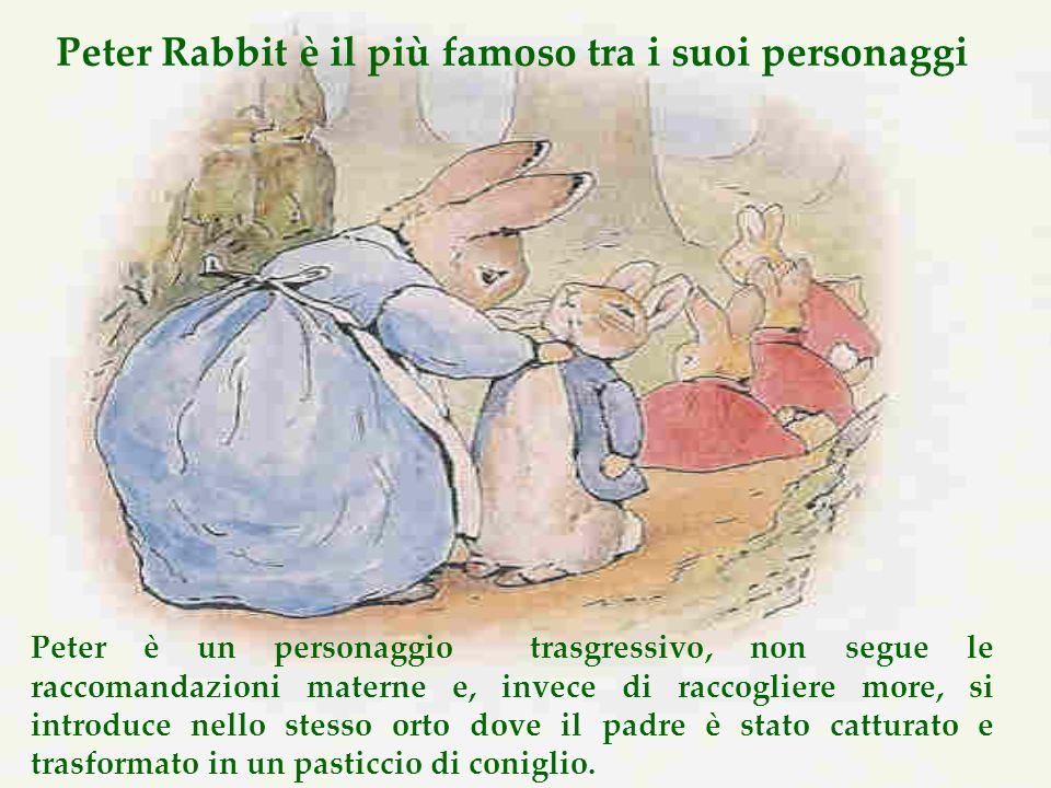 Peter Rabbit è il più famoso tra i suoi personaggi