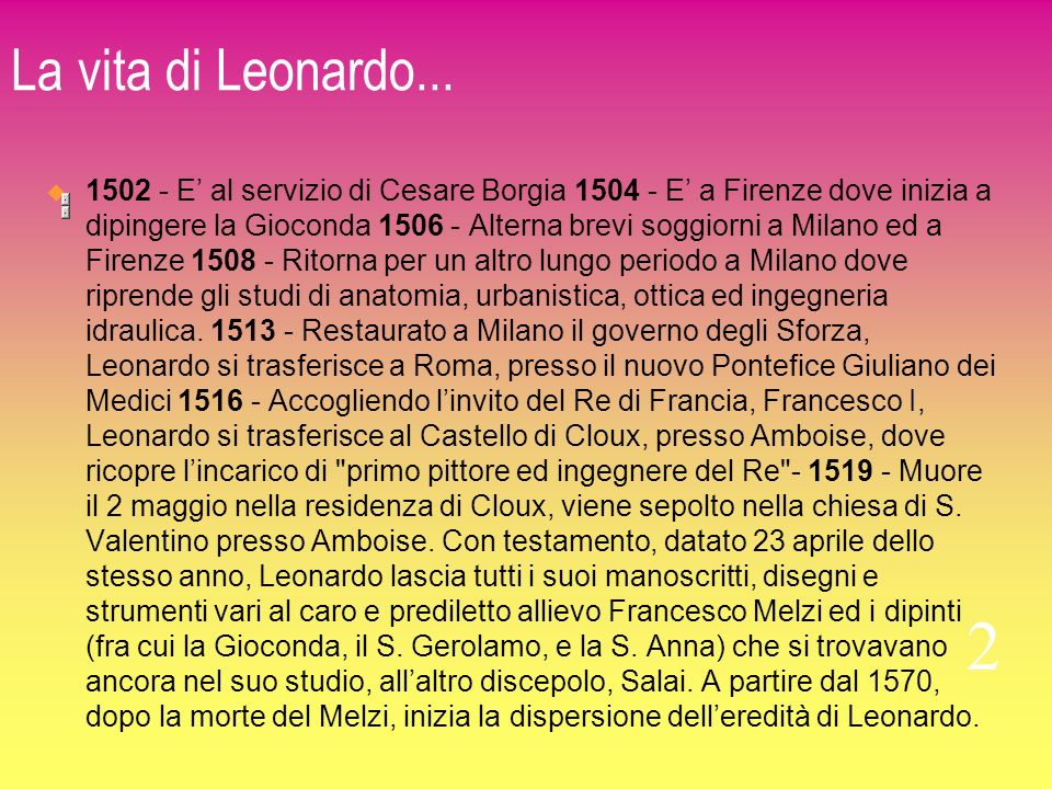 La vita di Leonardo...