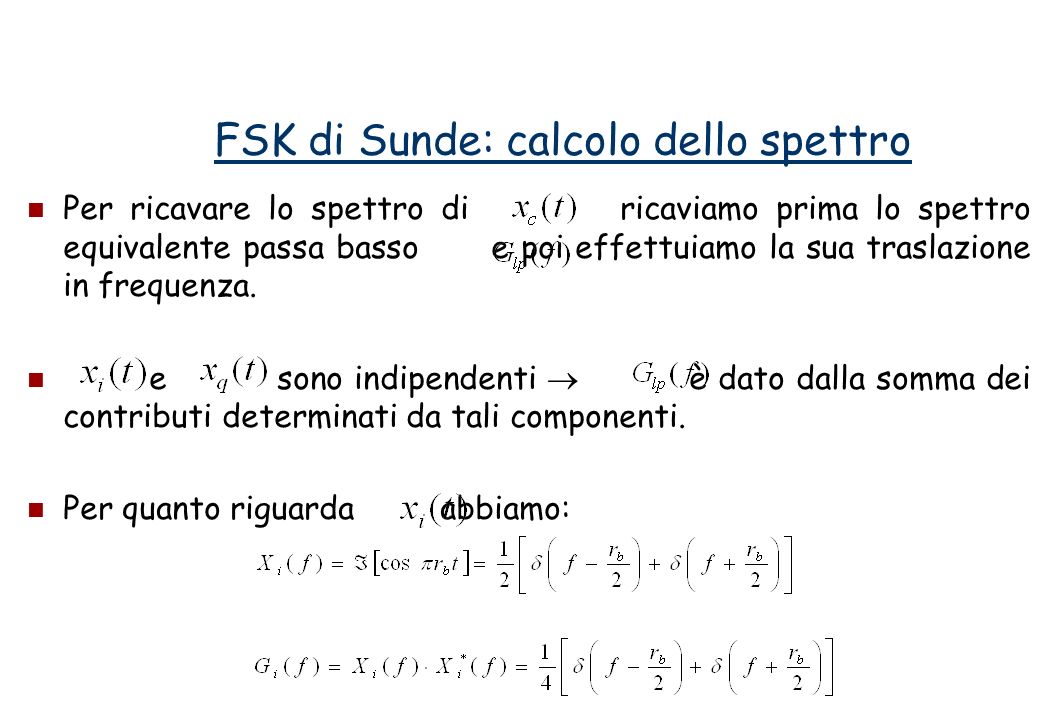 FSK di Sunde: calcolo dello spettro