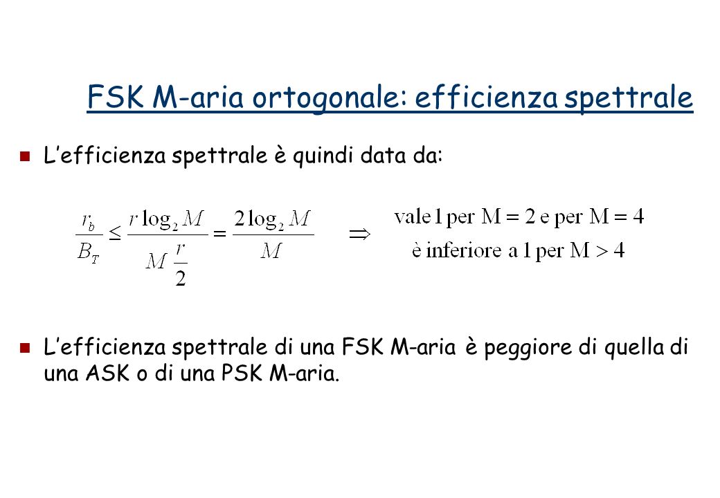 FSK M-aria ortogonale: efficienza spettrale