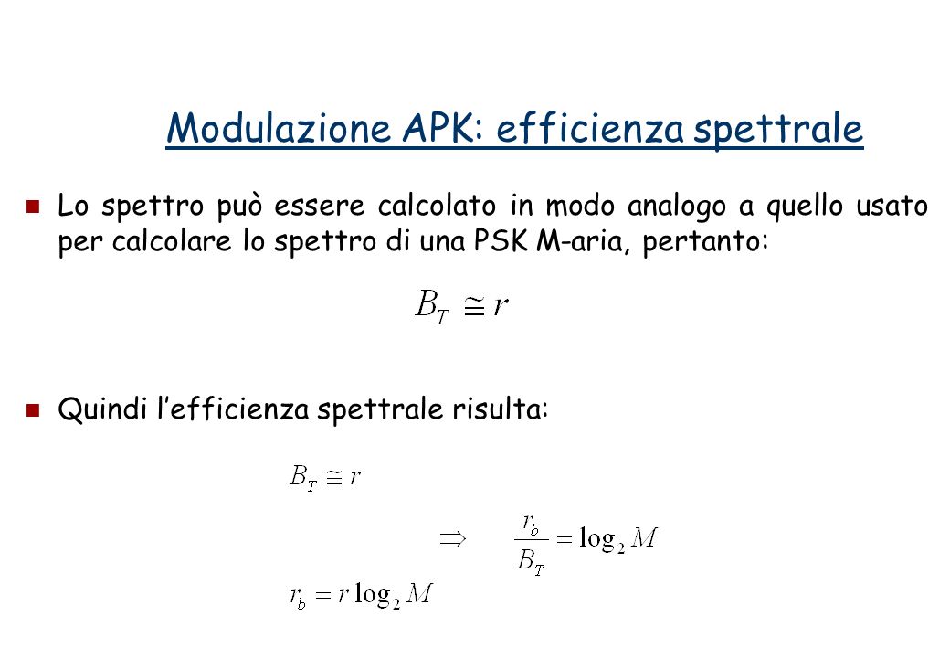 Modulazione APK: efficienza spettrale