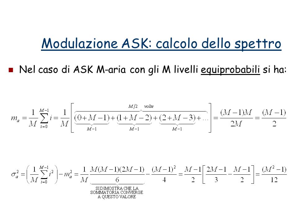 Modulazione ASK: calcolo dello spettro
