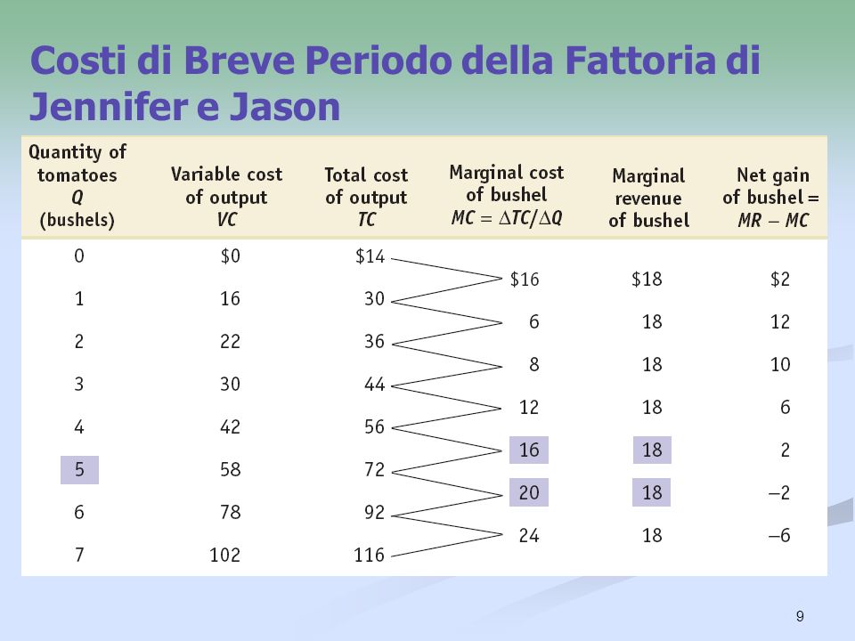 Costi di Breve Periodo della Fattoria di Jennifer e Jason