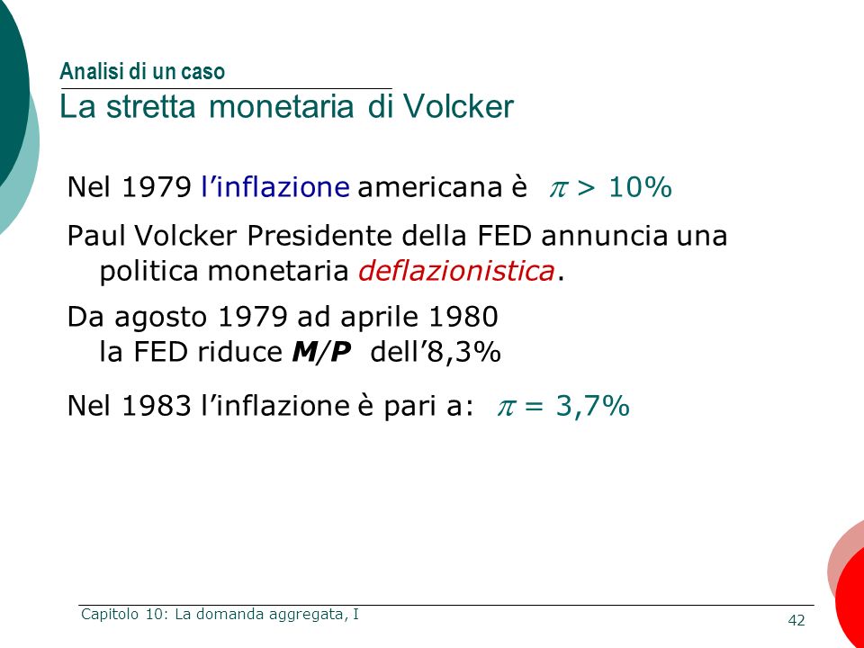 Analisi di un caso La stretta monetaria di Volcker
