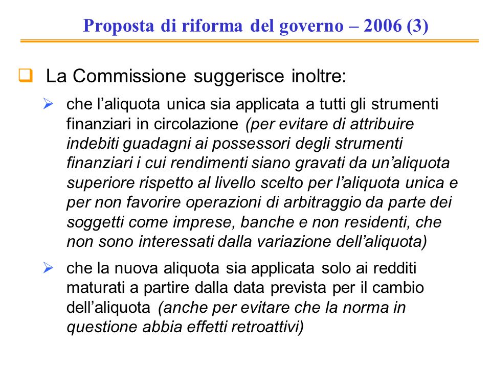 Proposta di riforma del governo – 2006 (3)