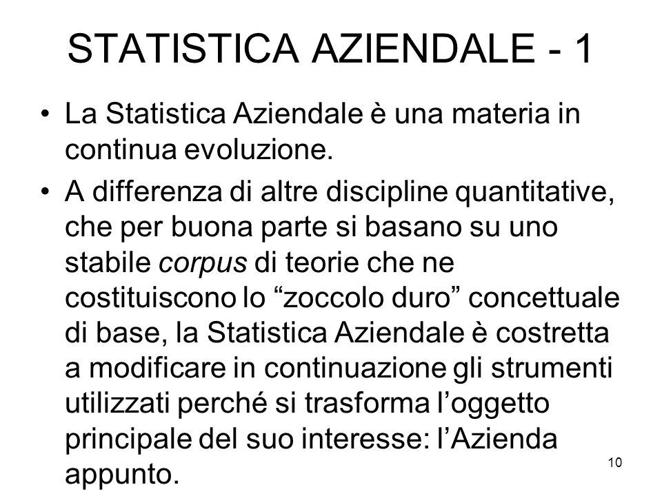 STATISTICA AZIENDALE - 1