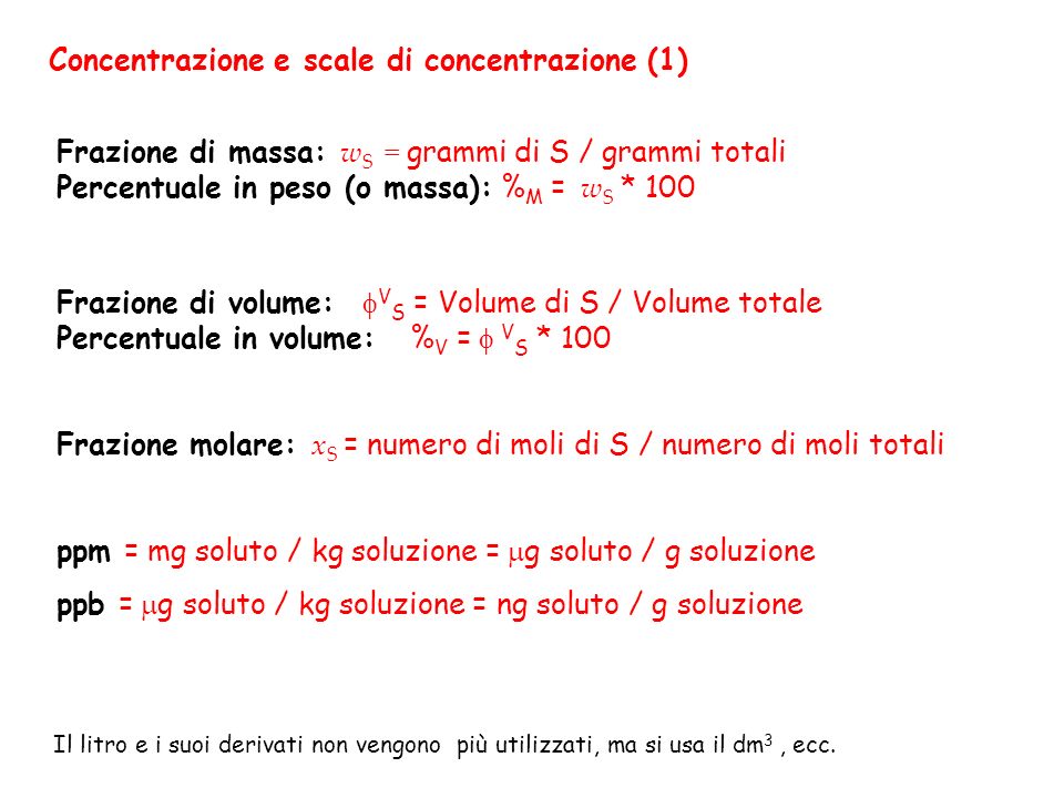 Concentrazione e scale di concentrazione (1)