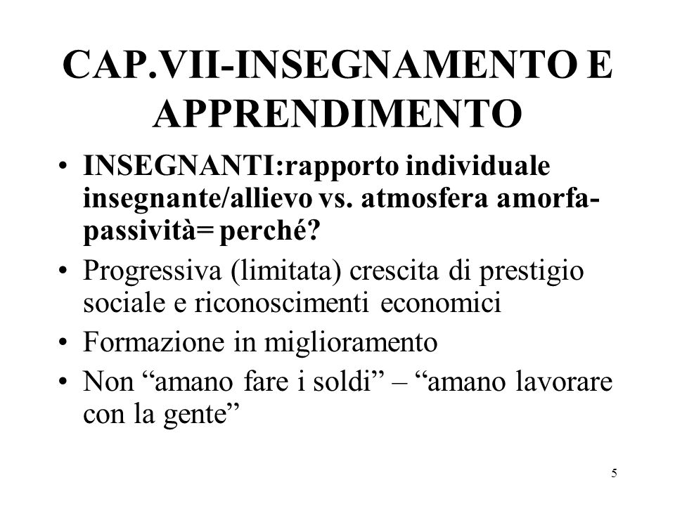CAP.VII-INSEGNAMENTO E APPRENDIMENTO