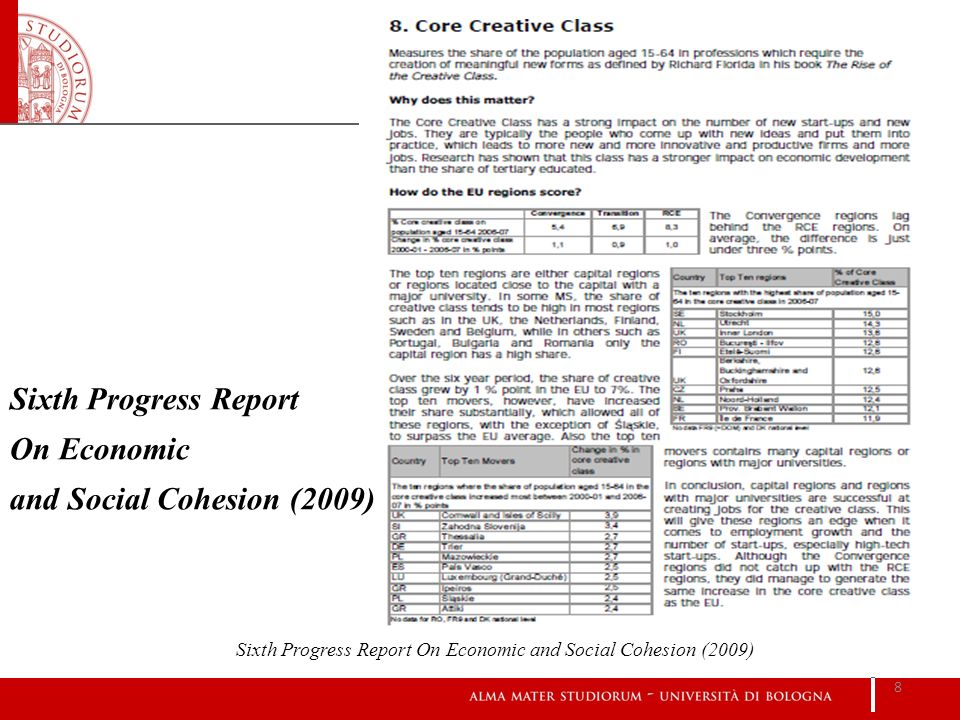 Sixth Progress Report On Economic and Social Cohesion (2009)