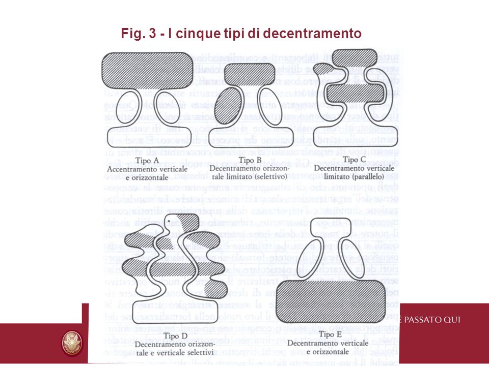Fig. 3 - I cinque tipi di decentramento