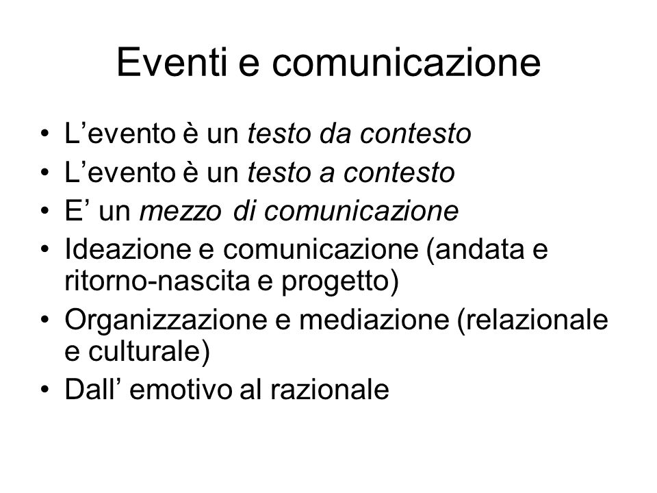 Eventi e comunicazione
