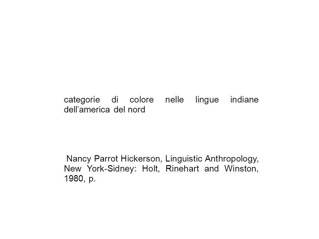 categorie di colore nelle lingue indiane dell’america del nord