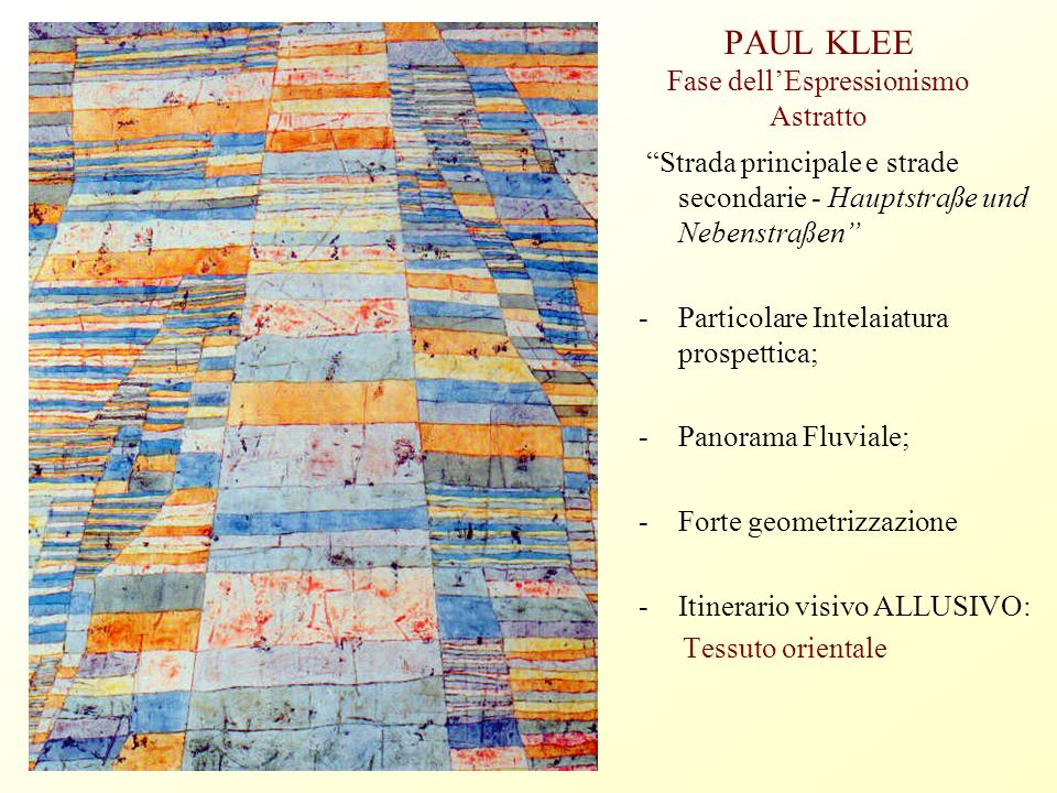 PAUL KLEE Fase dell’Espressionismo Astratto