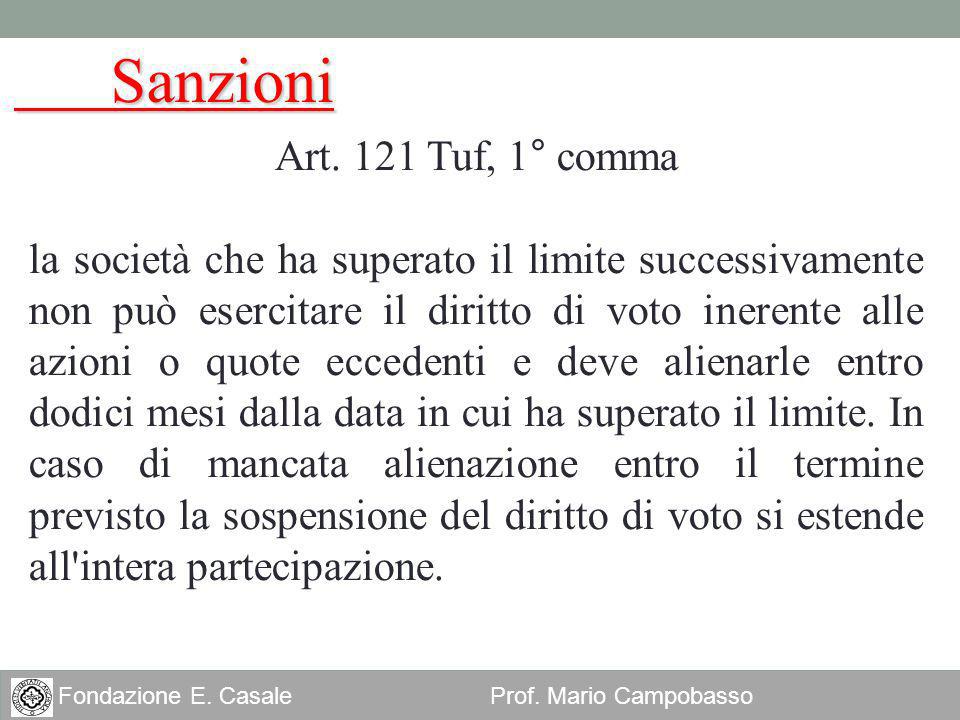 Sanzioni Art. 121 Tuf, 1° comma