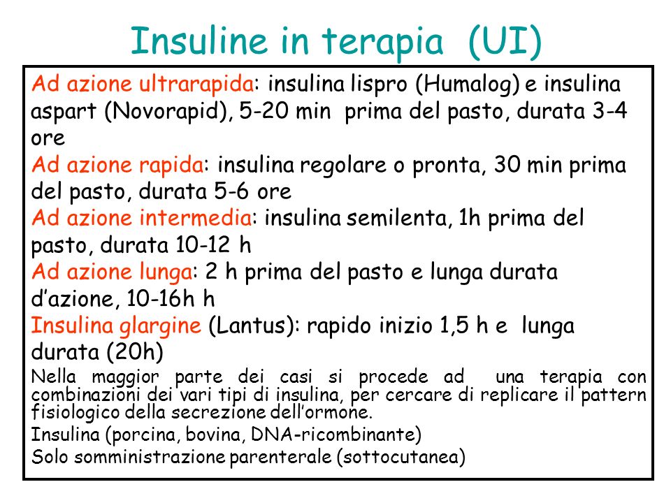 Insuline in terapia (UI)