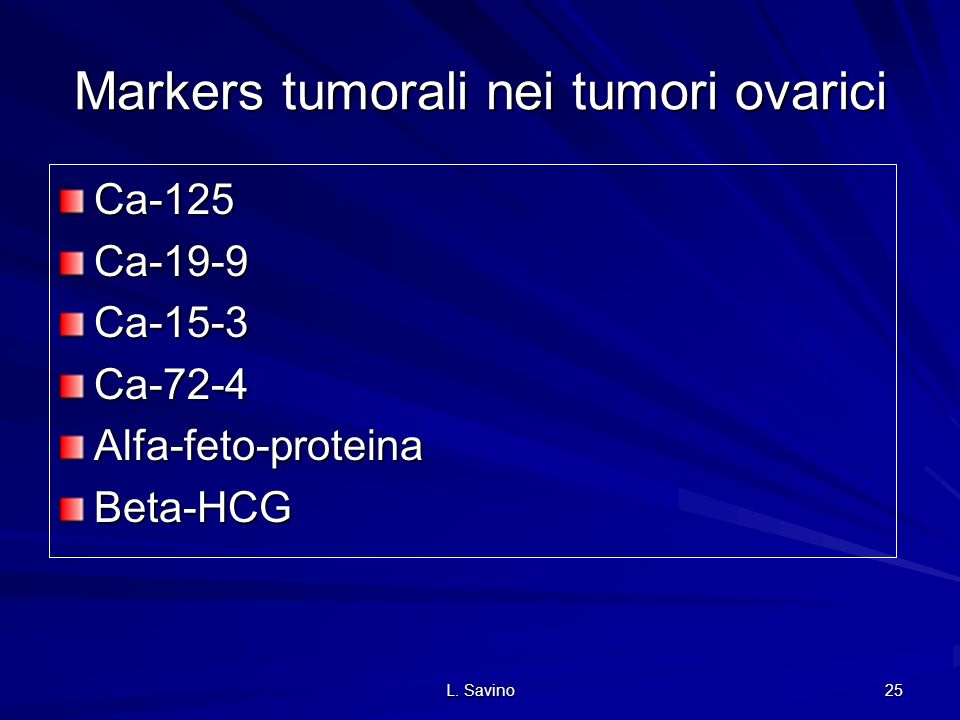 Markers tumorali nei tumori ovarici