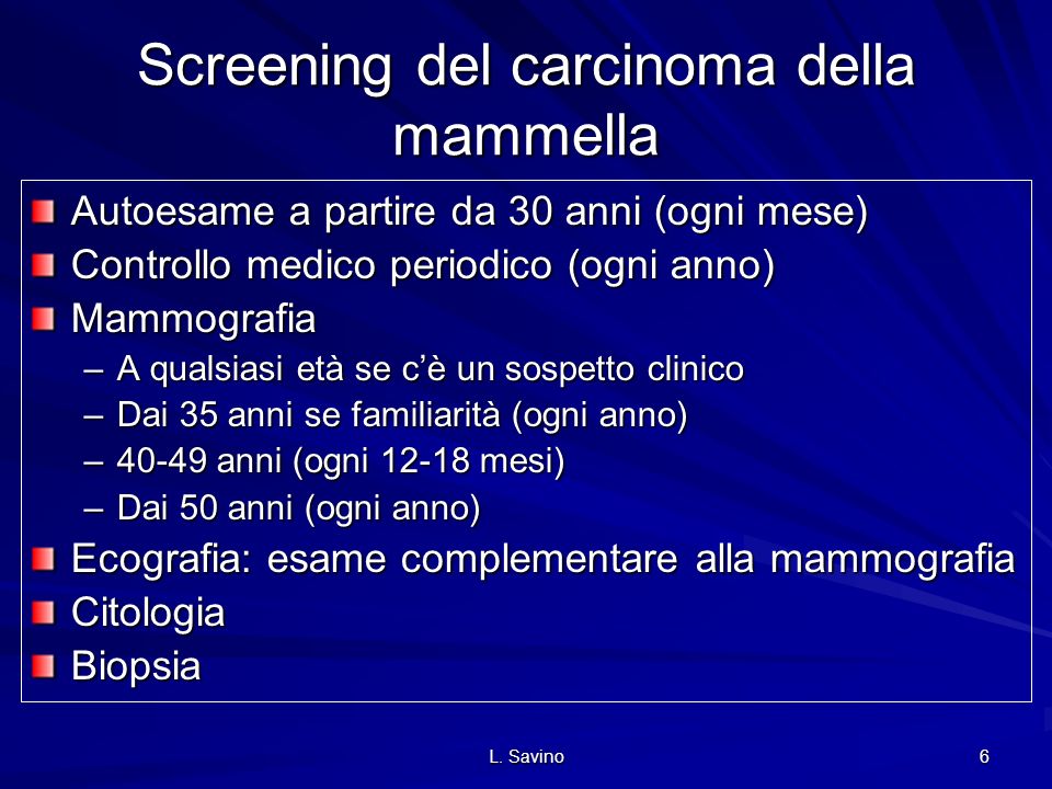 Screening del carcinoma della mammella